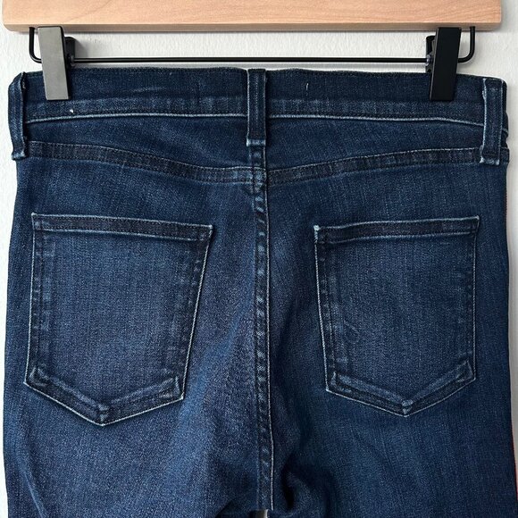 Veronica Beard Carolyn 10” Baby Boot Jeans Midinight w/ Fray Navy Red Sz 26 - Picture 5 of 10